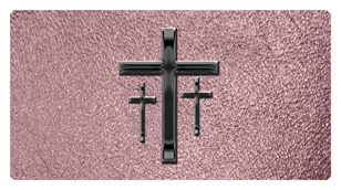 DSC700 517 BK SH OR Black 3 Crosses Shimmer Orchid Background